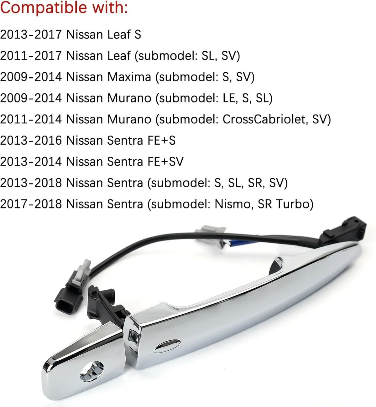 Front Left Driver Side Door Handle for Nissan Sentra (2013–2018), Murano (2009–2014)