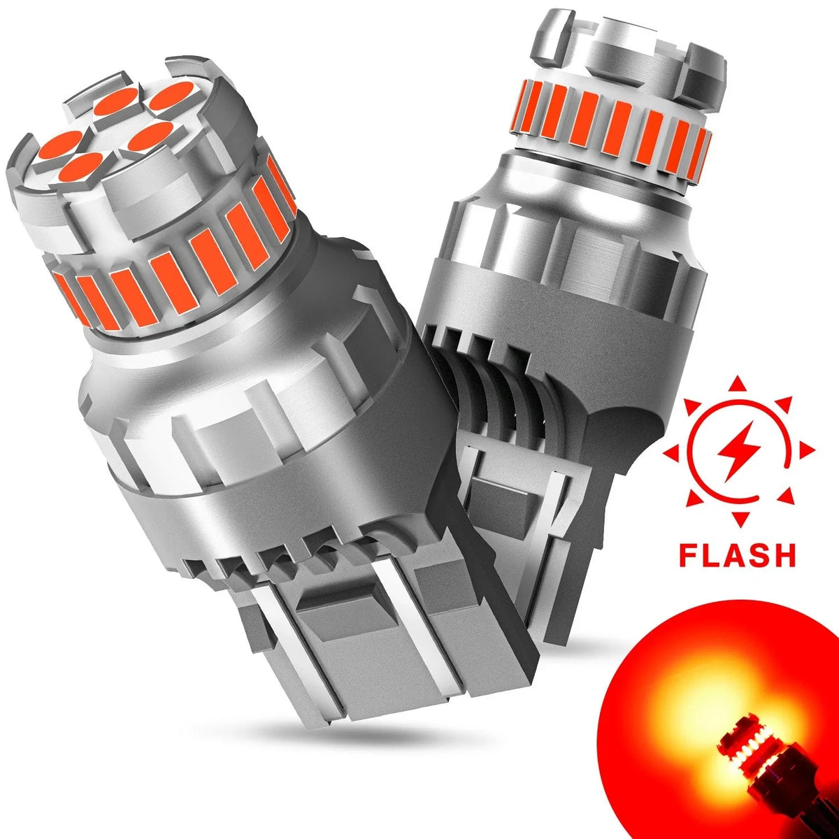 2X 7443 LED Strobe Brake Tail Light Bulbs for