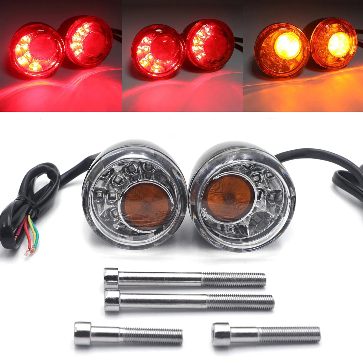 Rear LED Run Brake Turn Signal Indicator for Harley FXD FXDB FXDC 2002-2017