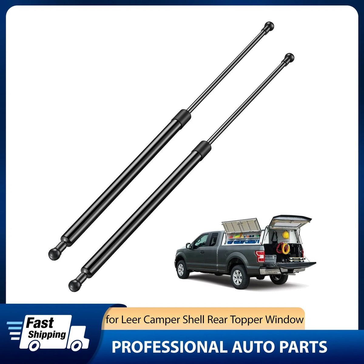 2pc Gas Struts for Leer Camper Shell Window (Fits Various Models)
