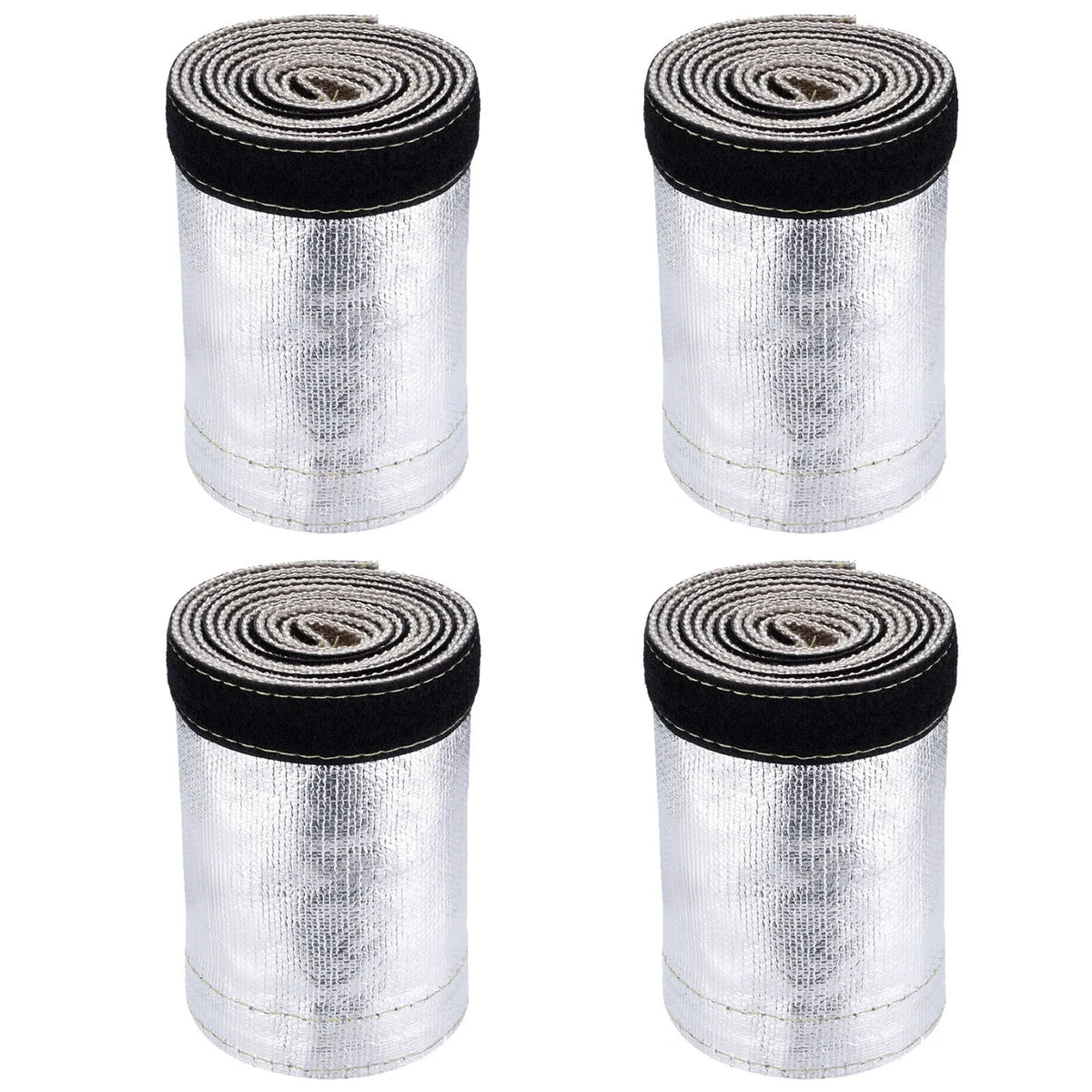 4PCS 3Ft Metallic Heat Shield Sleeve for Wire Hose Cover Wrap Loom (–)
