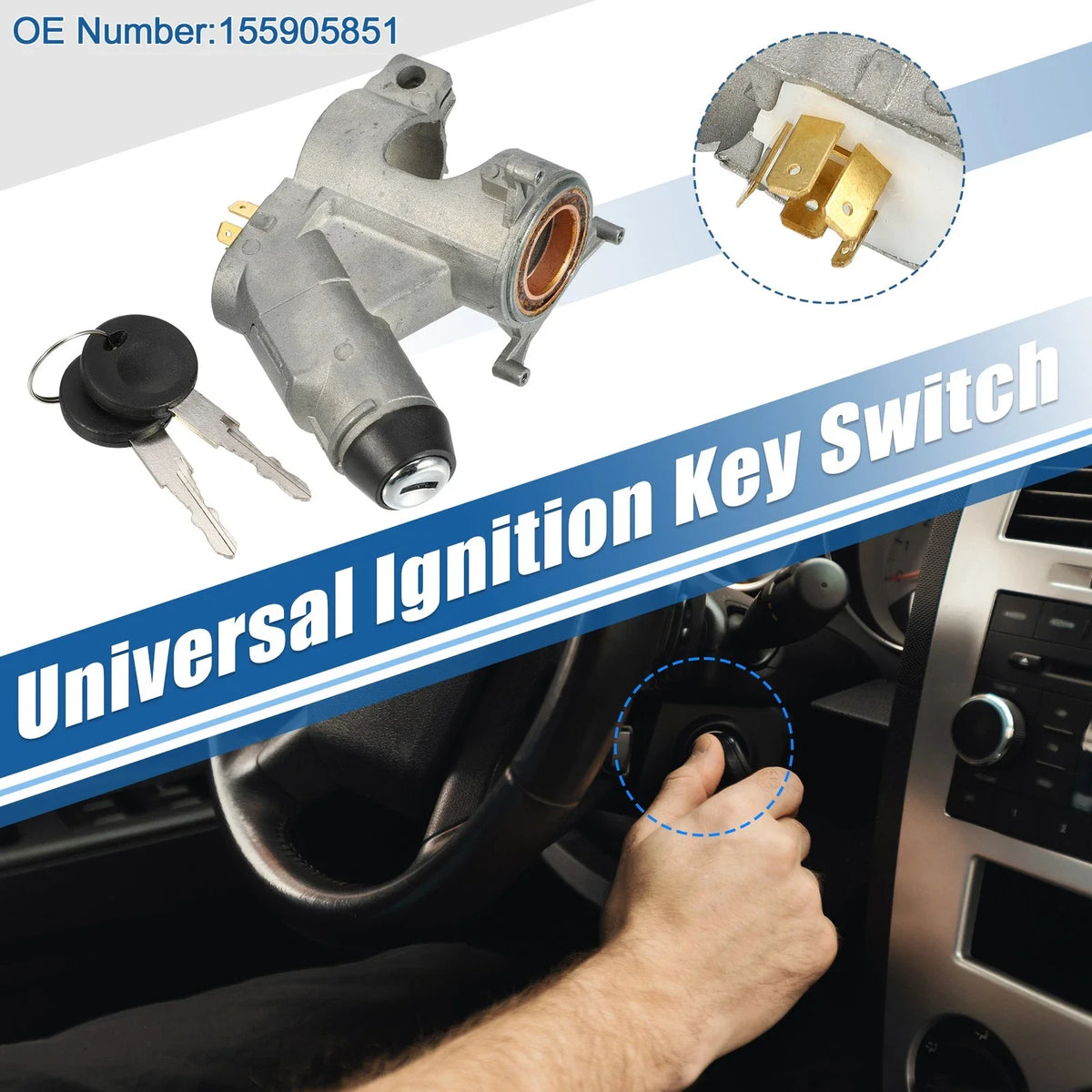 Set of 1 Ignition Key Switch No.155905851 for Volkswagen Golf (1999–2006)