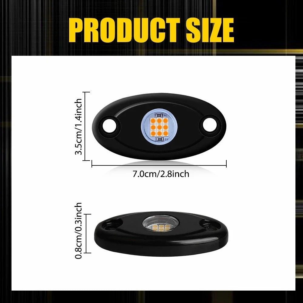 16PC Amber LED Rock Light for Offroad SUV Pickup (Fits )