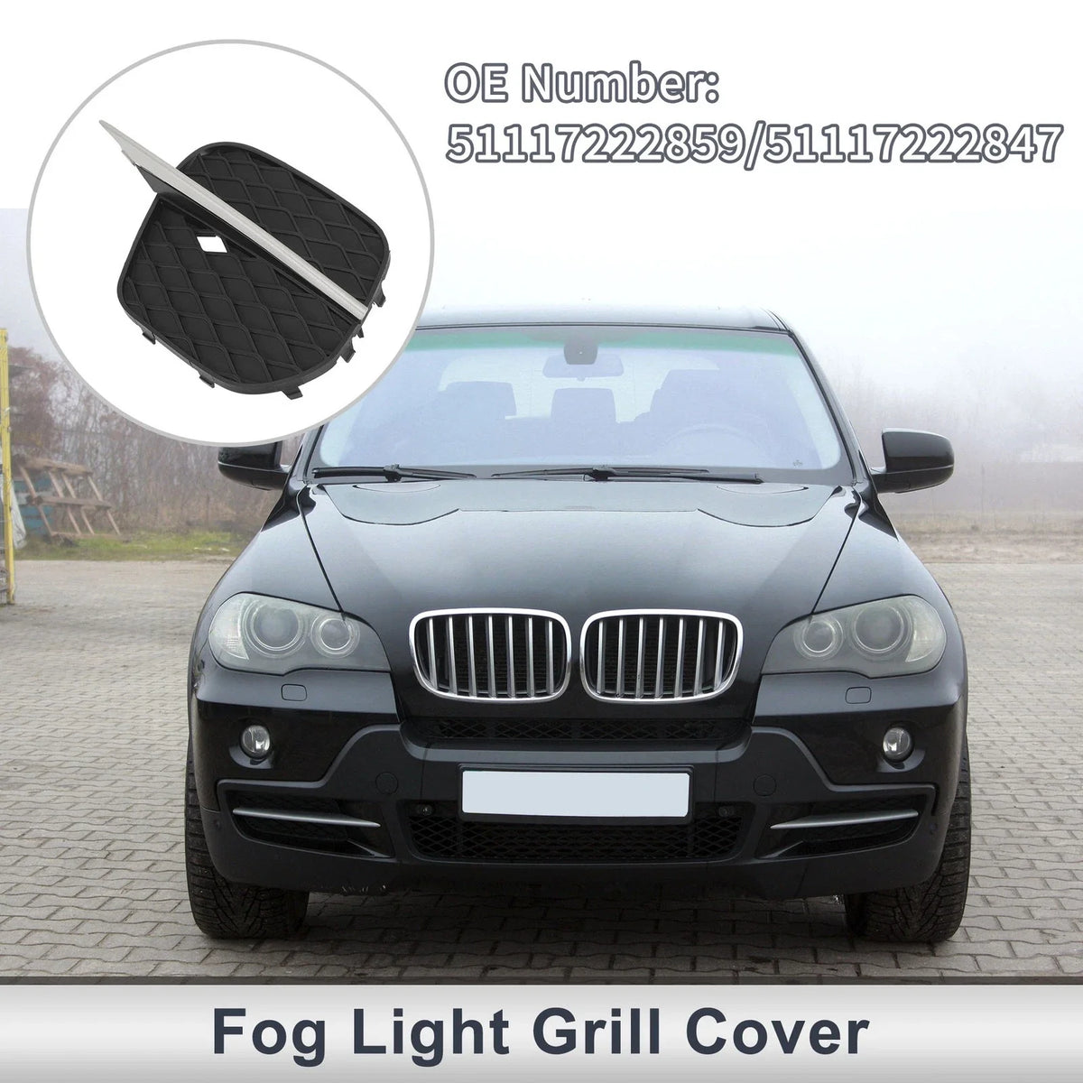 1 Pc Fog Light Grill for BMW X5 E70 (2011–2013) No. 51117222859
