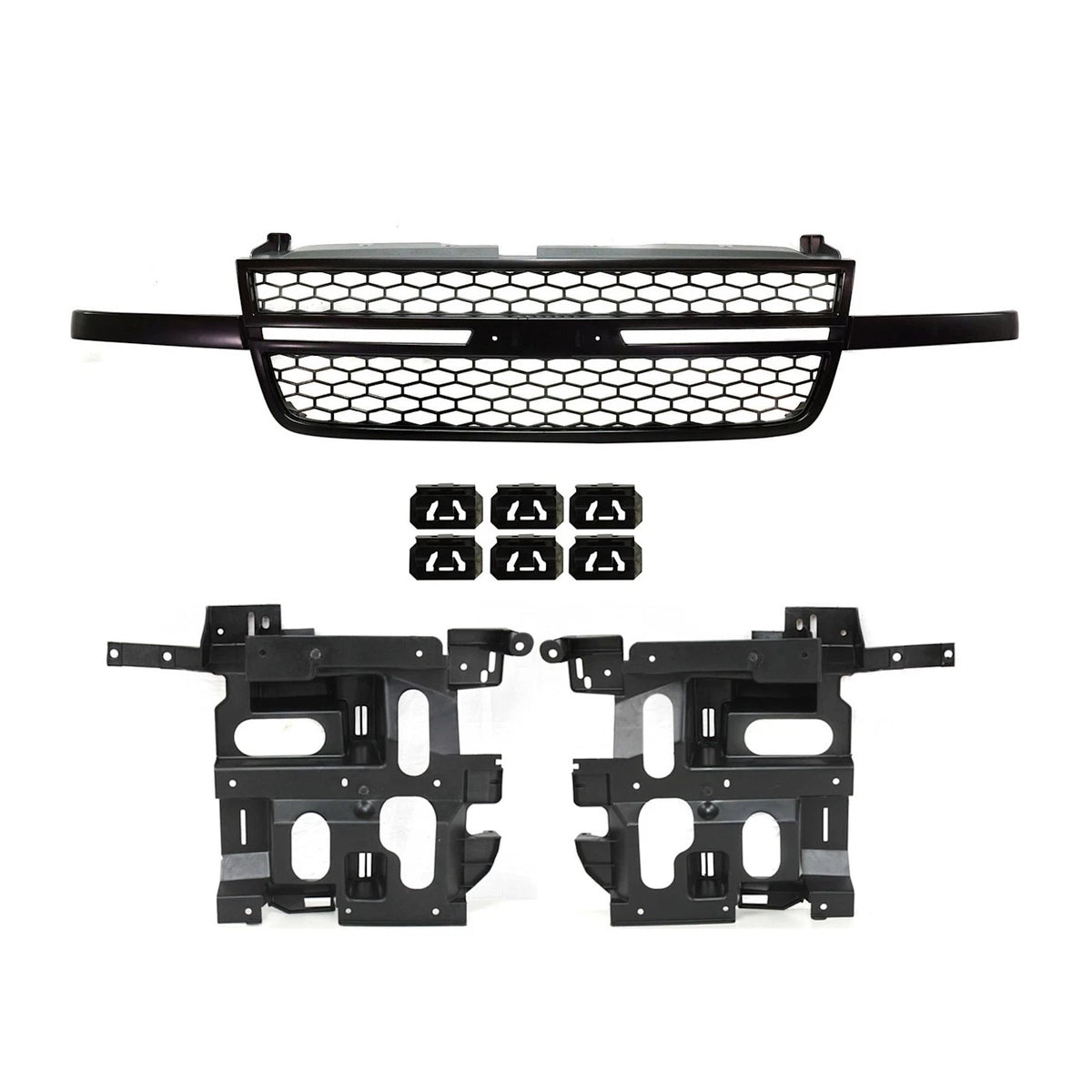 Grille Assembly Kit Black for Chevrolet Silverado 1500 Classic (2007)
