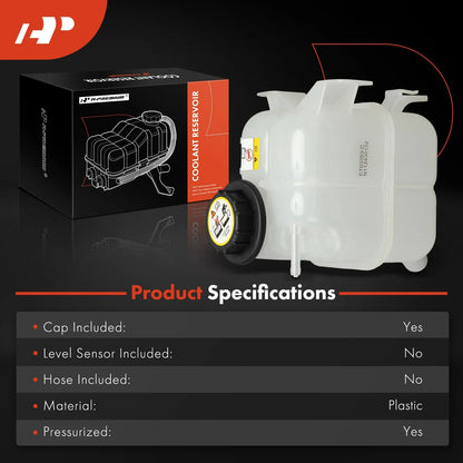 Front Engine Coolant Reservoir for Ford Edge 2007-2014 with Cap