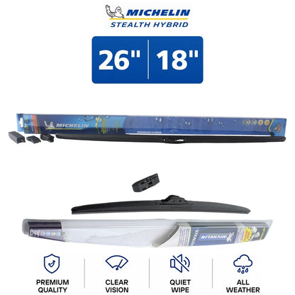 2 Michelin Stealth Wiper Blades for Kia Cadenza 2014-2020