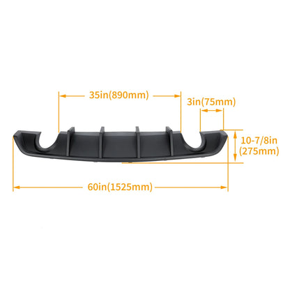 Matte Rear Lip Diffuser for Dodge Charger SRT V2 (2012-2014)