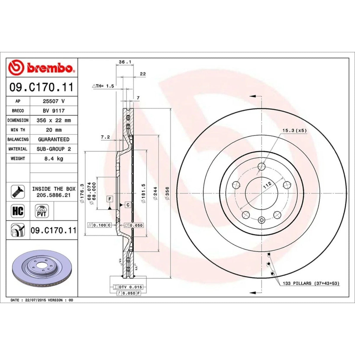 Brake Discs by Brembo for Audi S7 (2013-2018)