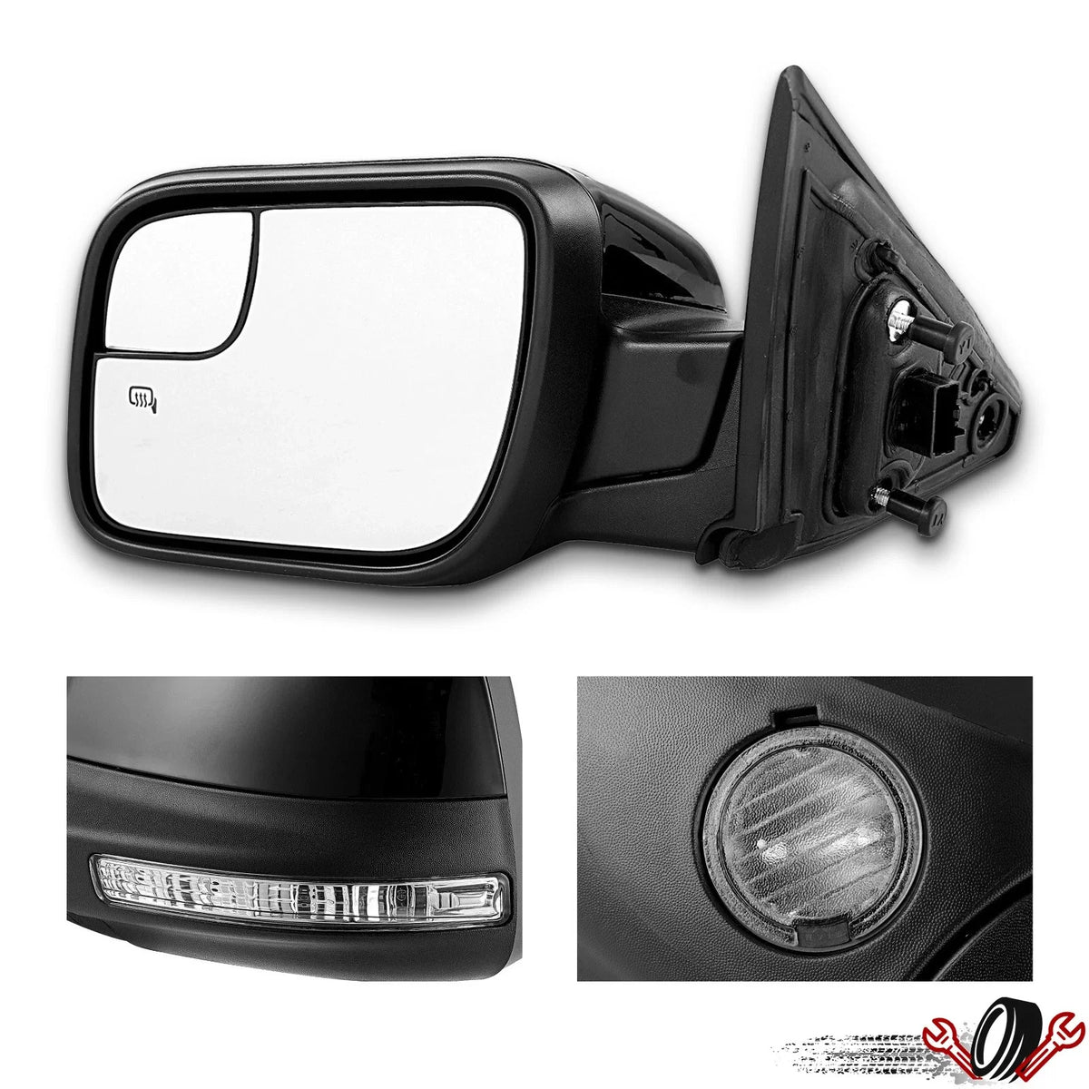 Driver Side Mirror for Ford Explorer (2016–2019) with Power Puddle Light