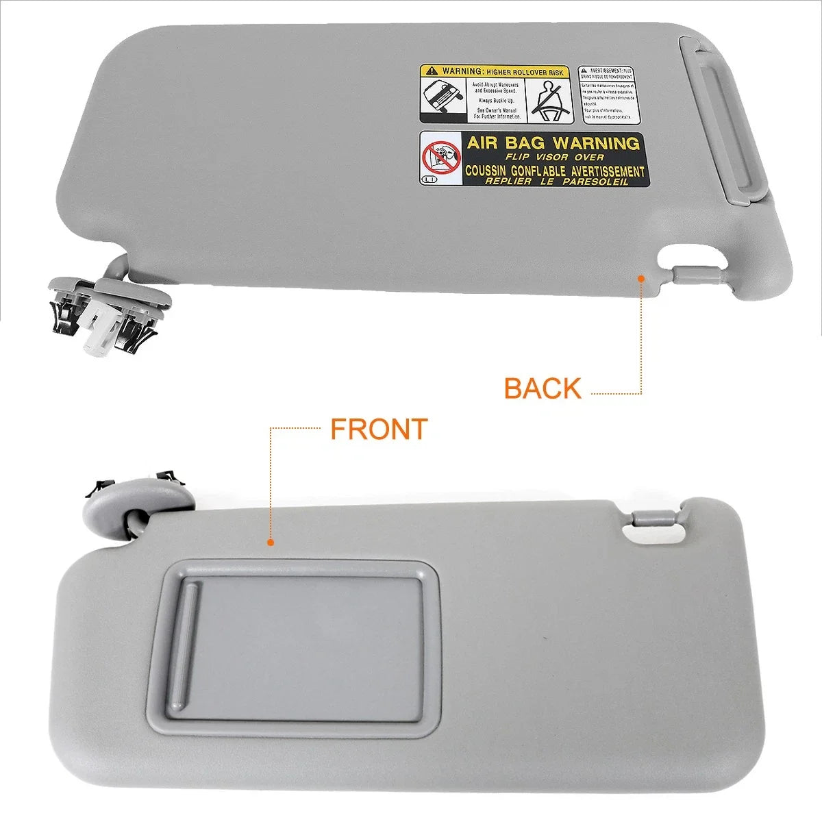 OE Style Driver Side Sun Visor for 2006-2012 Toyota RAV4