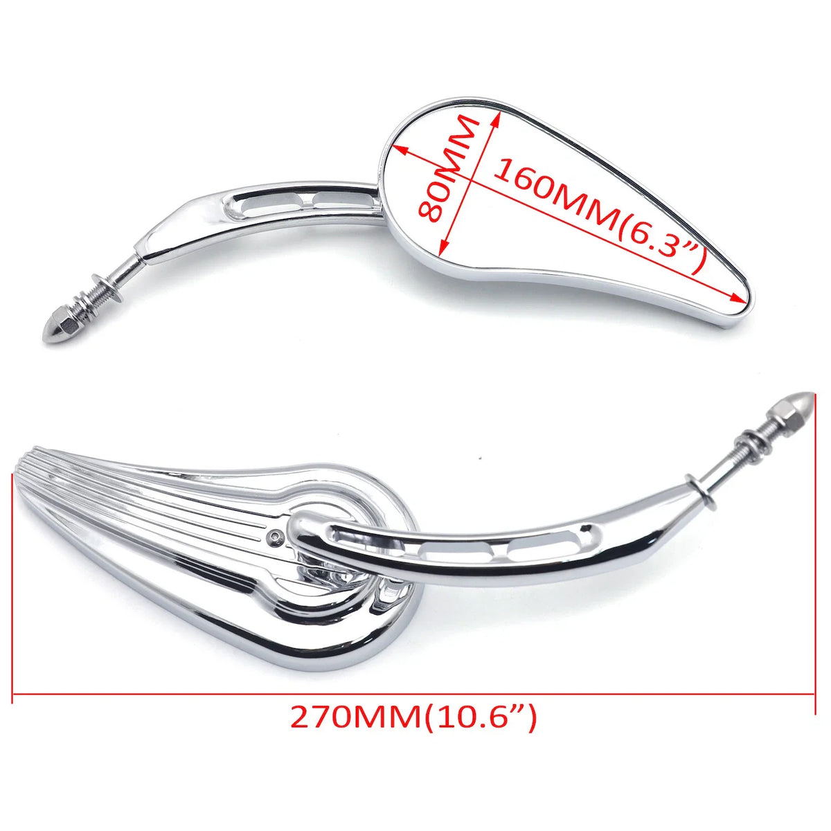 Chrome Raindrop Side Mirrors for Harley Iron 883 1200 (2009–2023)