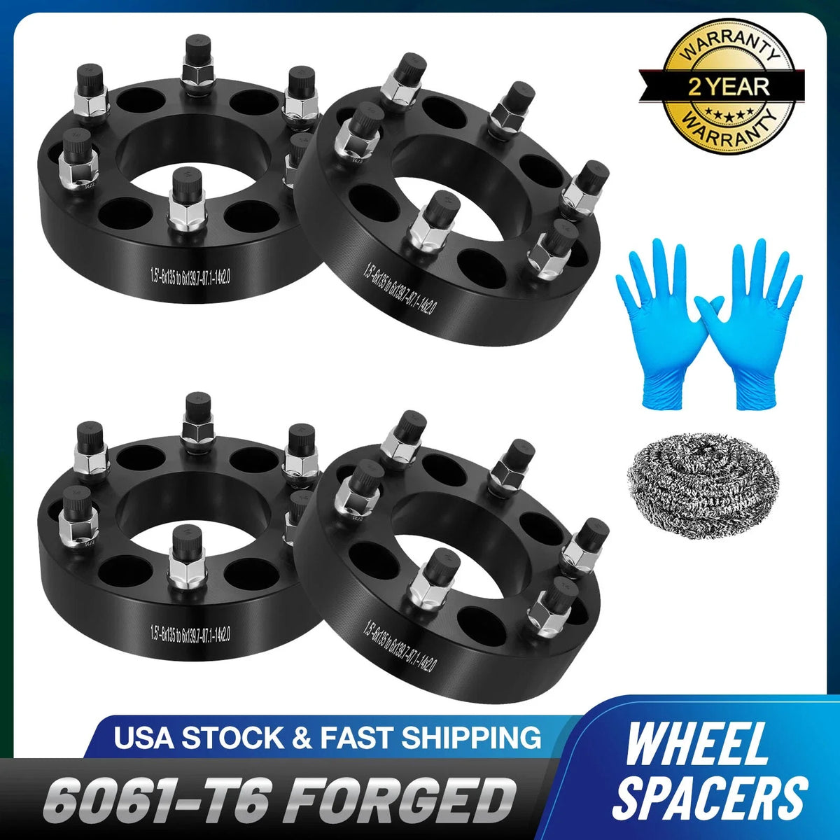 Set of 4 Wheel Adapters 6x135 to 6x139.7 for Ford F150 Expedition