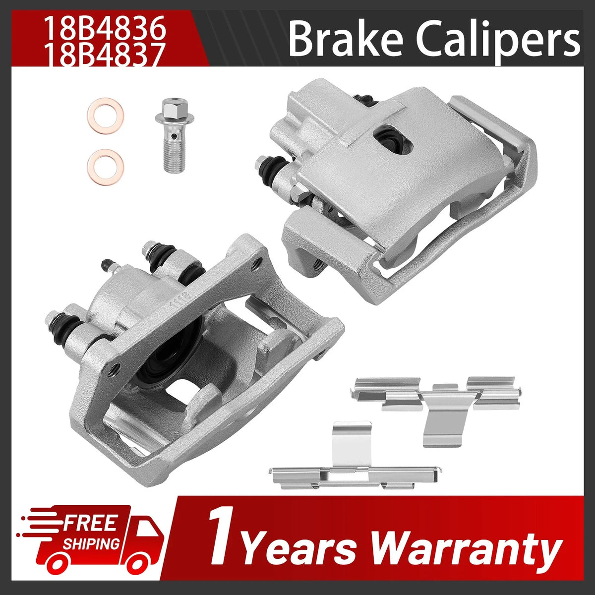 Pair Rear Brake Calipers for Dodge Durango (2002–2018) Ram 1500 (2002–2018)