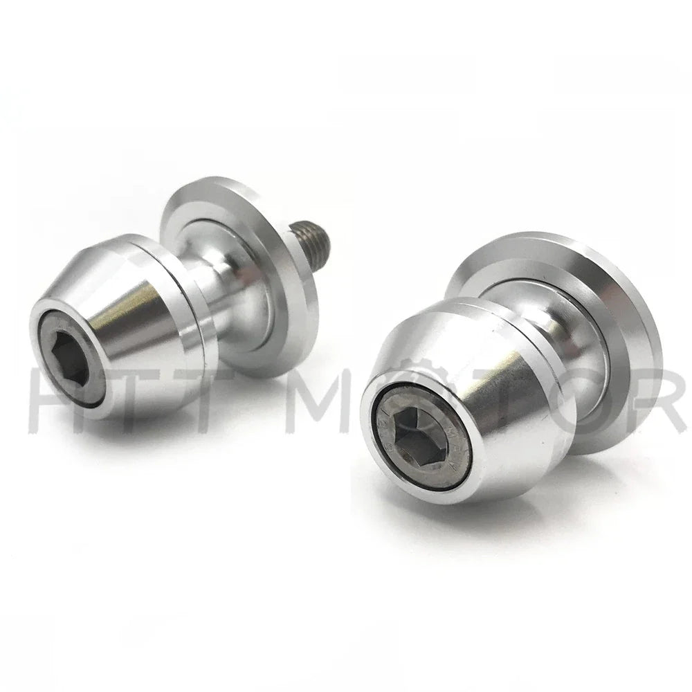 Universal Motorcycle 6MM CNC Swingarm Spools Sliders - Silver