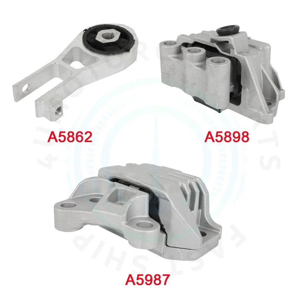 Set of 3 Engine Motor & Trans Mounts for Jeep Compass Renegade (2017–2021)