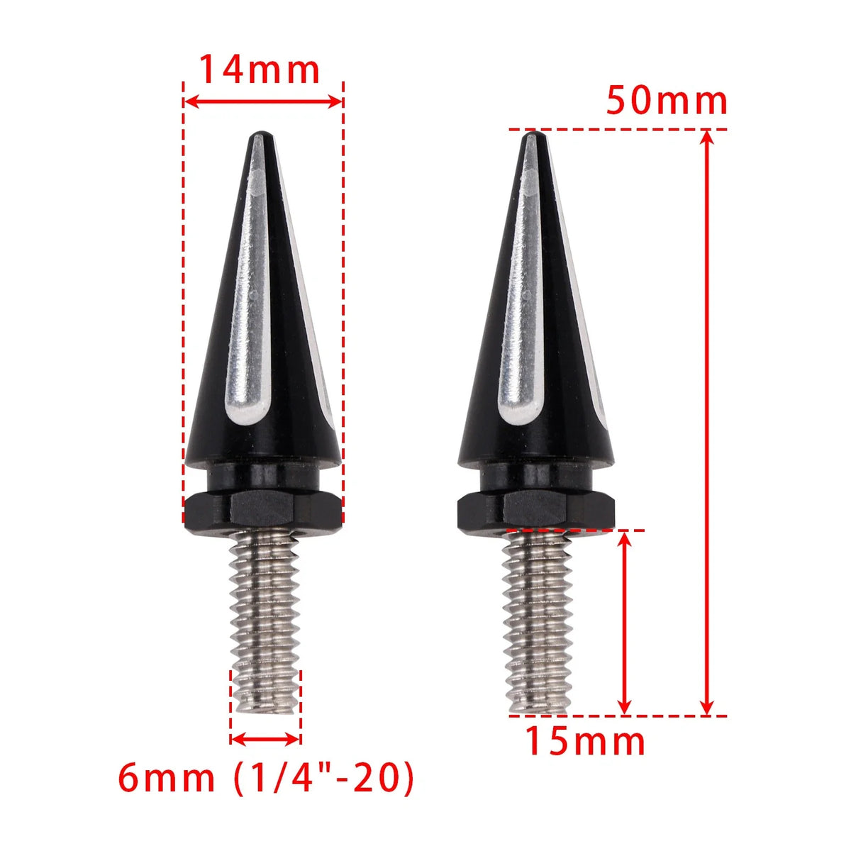 3 Pack Spike Windshield Fairing Mounting Bolts Black for Harley Touring (1996–2013)
