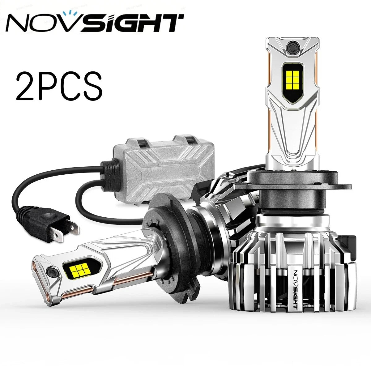 2X H7 LED Headlight Bulbs for NOVSIGHT Conversion Kit (6500K, 32000LM)