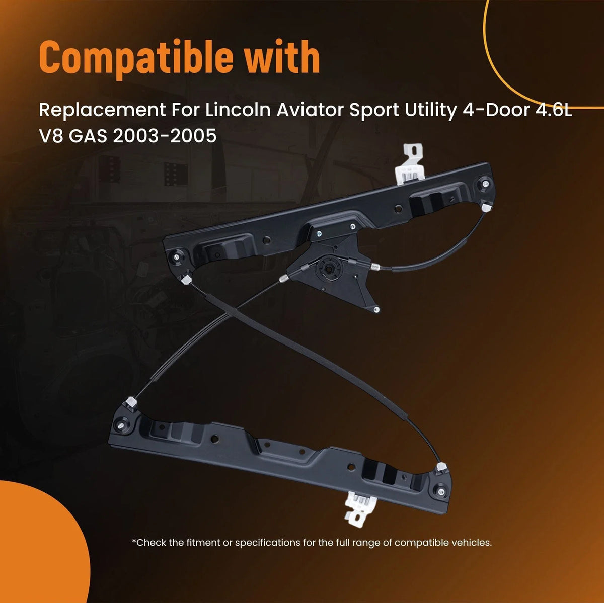 Front Left Window Regulator Electric for Lincoln Aviator 2003-2005
