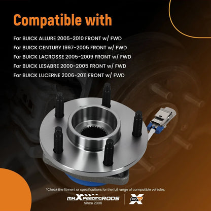 Front Bearing & Hub Kit w/ABS for Cadillac DTS Eldorado DeVille 2000-2005