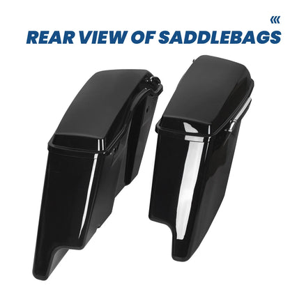Stretched Extended Saddle Bags with Conversion Brackets for Harley Heritage Softail