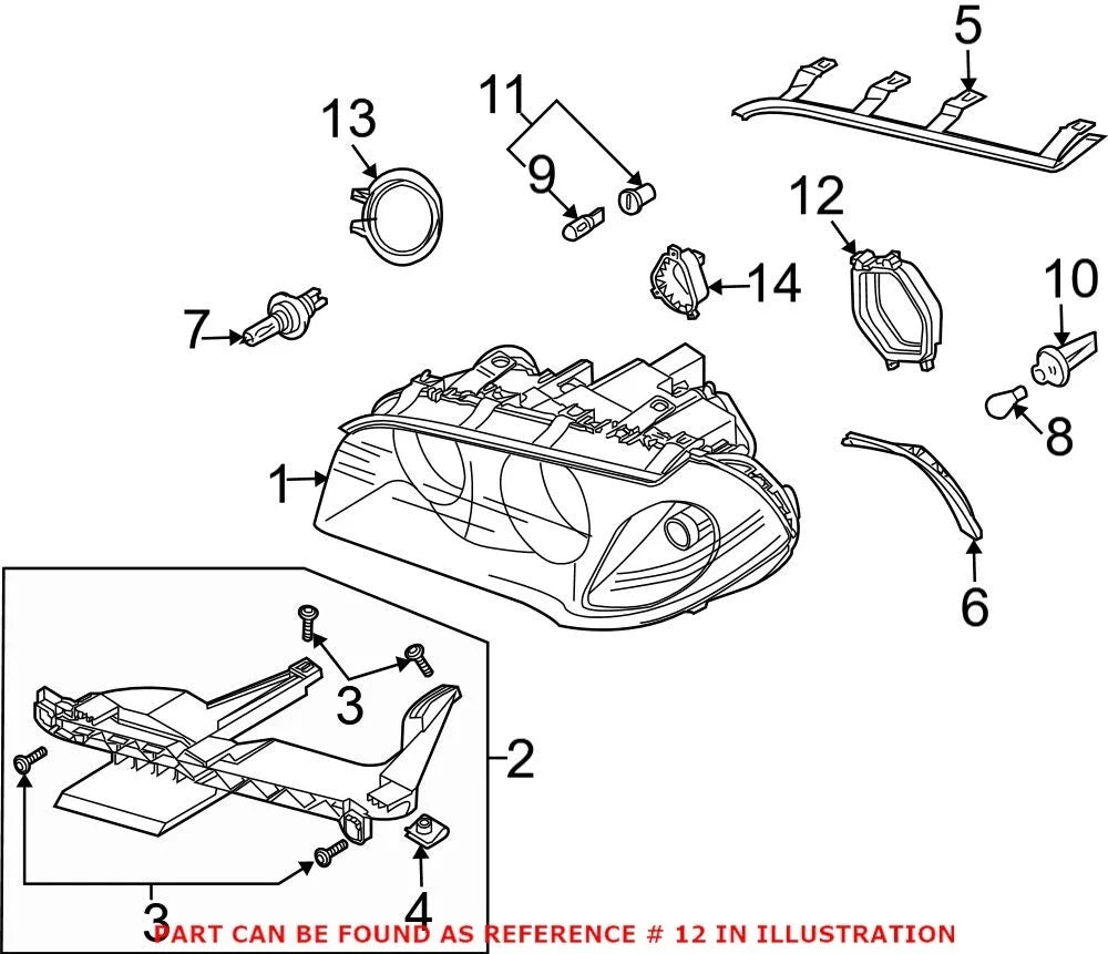 Headlight Cover for BMW (OEM 63128381326)