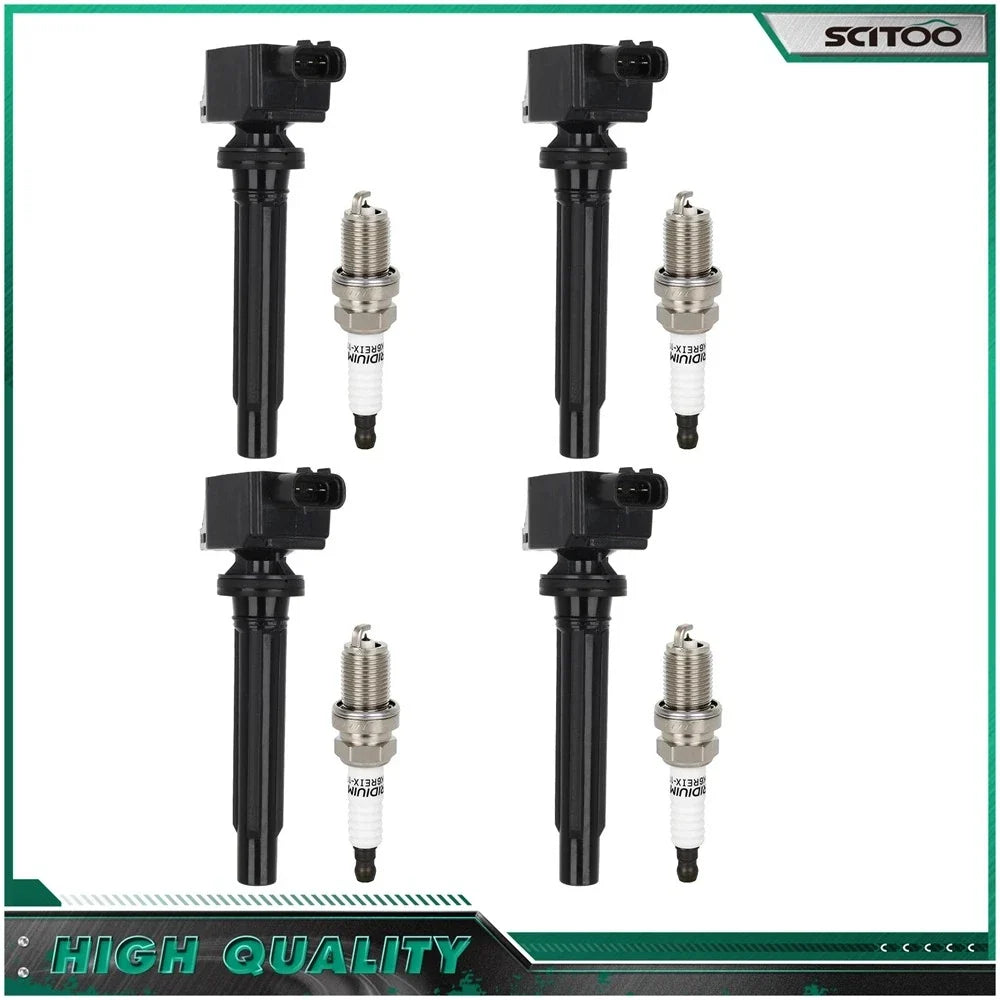 4 Ignition Coils and Spark Plugs for Suzuki SX4 2007-2009 UF562