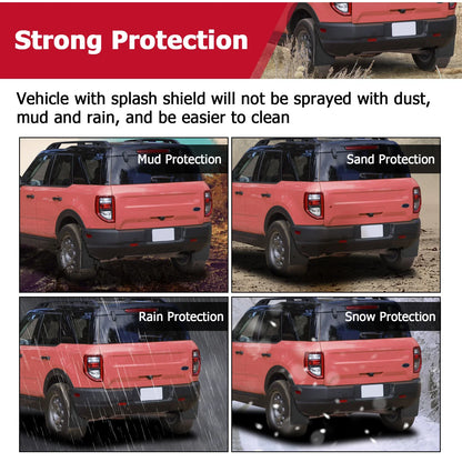 Mud Flaps (Rear) Set of 2 for Ford Bronco Sport 2021-2024