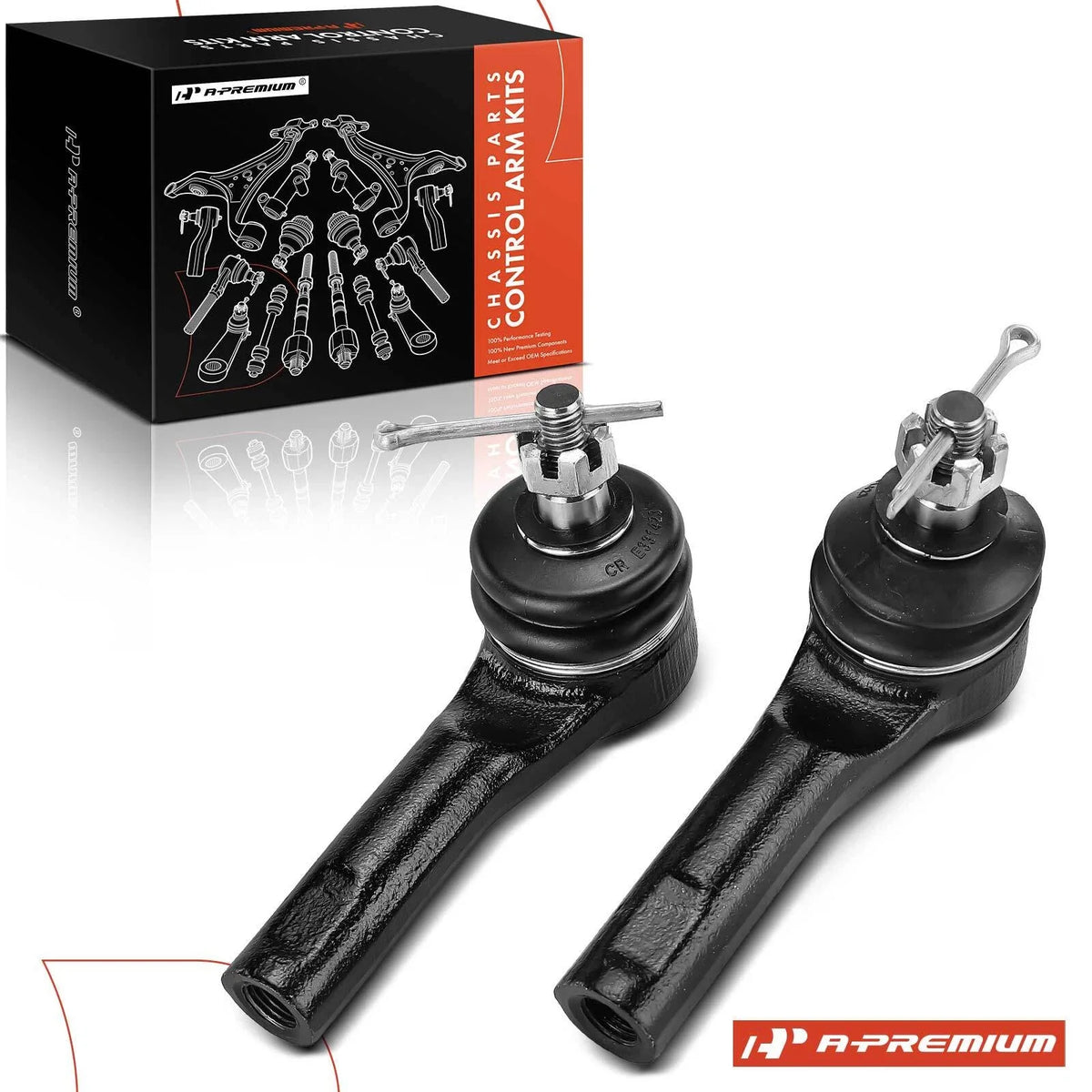 2X Front Outer Tie Rod Ends for Honda Fit (2007–2008)