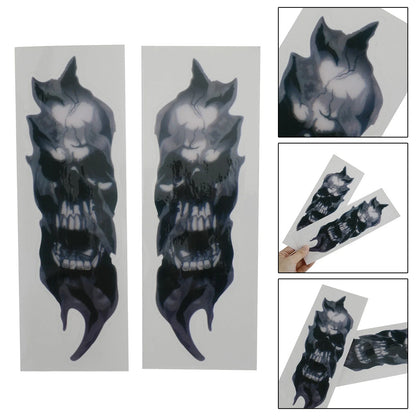 Motorcycle Touring T9 Front Fork Skull Decals - 2 Pack