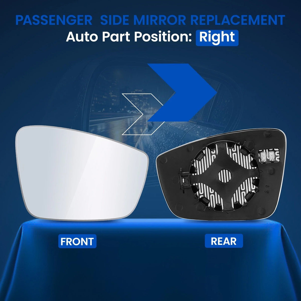 Right Side Heated Mirror Glass for 2014-2015 Volkswagen Passat