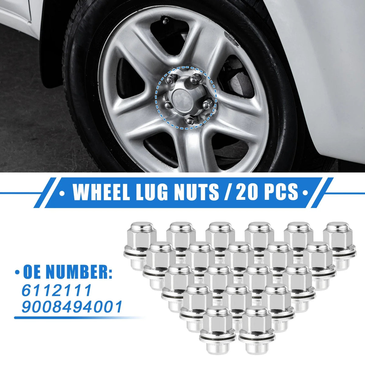 20 Pcs Wheel Lug Nuts for Toyota Avalon Camry (M12x1.5)