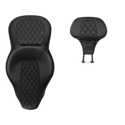 Rider Backrest with Driver Passenger Seat for Harley Touring 2009-2023