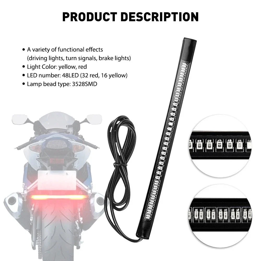 2X 48 LED Turn Signal Tail Light for Motorcycle (Universal)