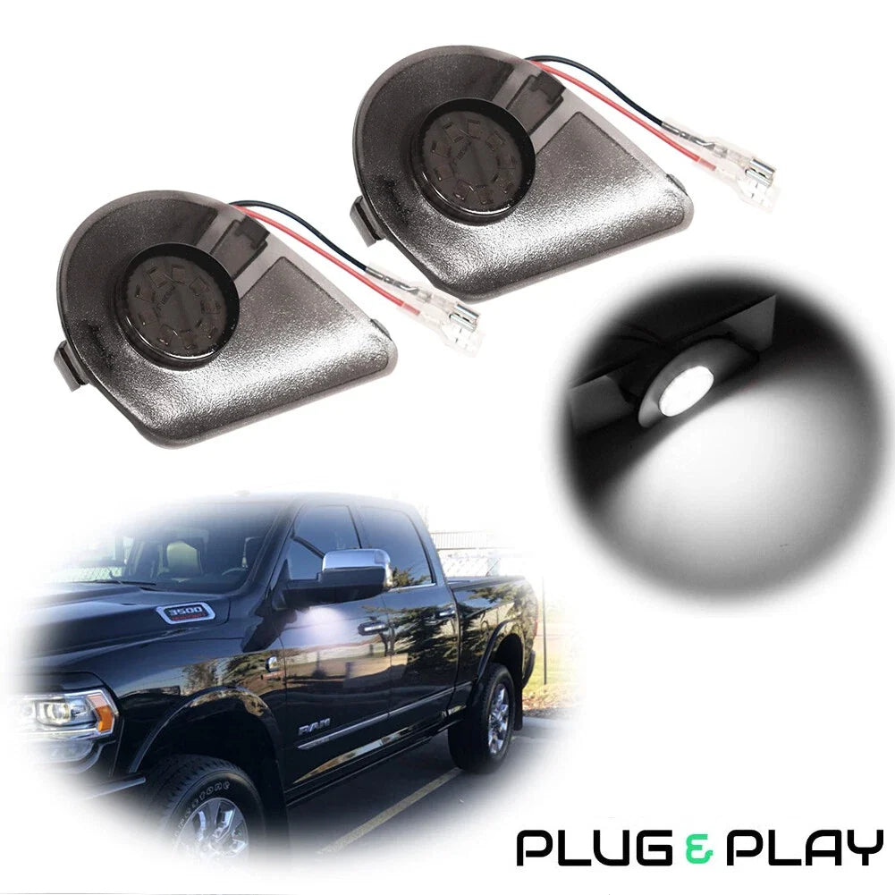 2X LED Side Under Mirror Puddle Lights for Dodge RAM 1500 2500 3500