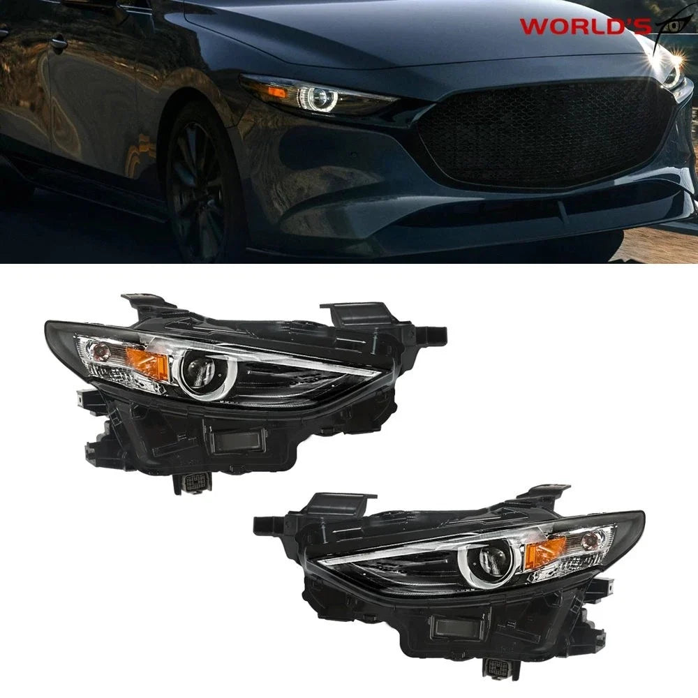 Pair LED Headlights for Mazda 3 (2019–2021) Black