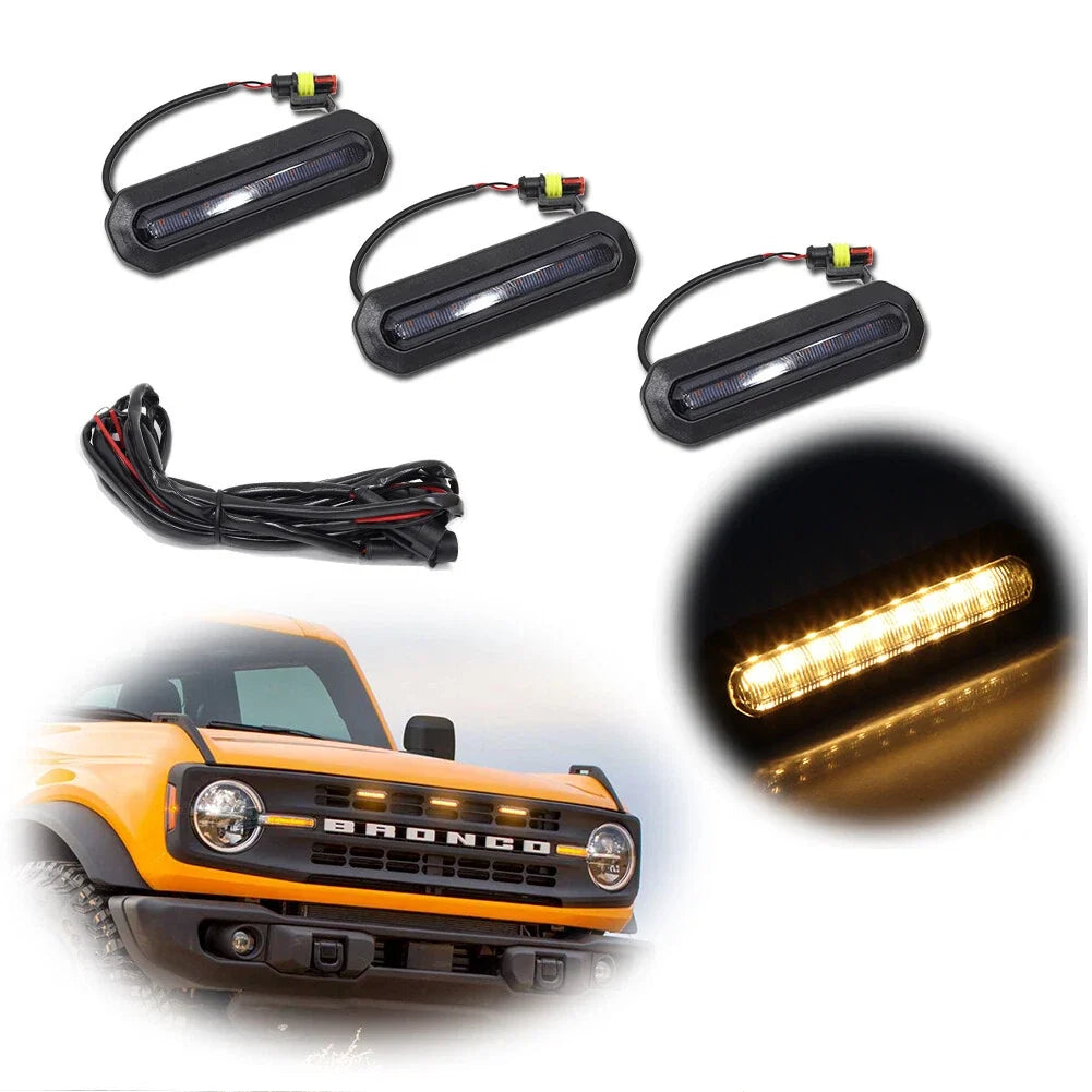 Amber LED Front Grille Light for Ford Bronco (2021–2023)