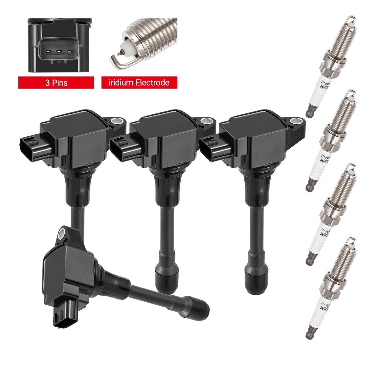 Ignition Coil Pack with Spark Plugs Set for Nissan Sentra 2013-2019 UF549