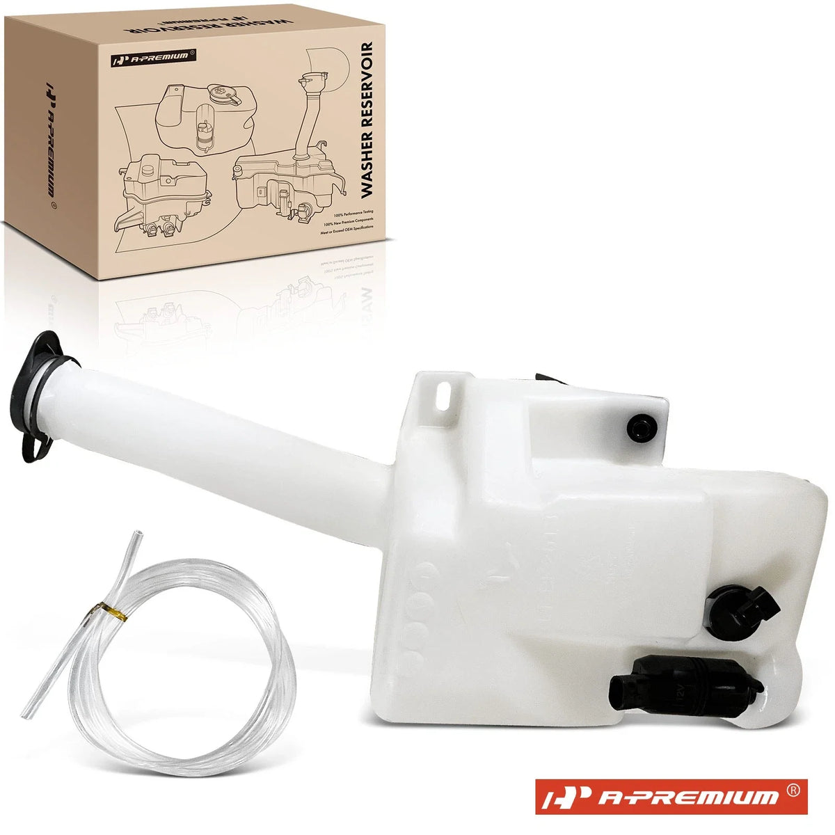 Windshield Washer Reservoir with Pump & Cap for Buick LeSabre (2000–2005)