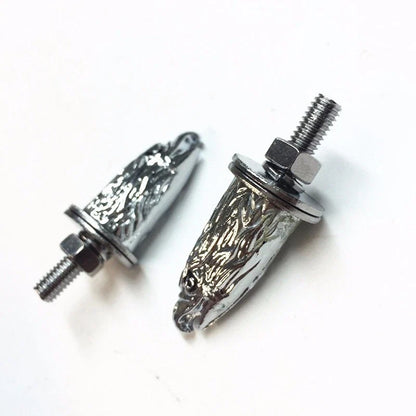 Set of 2 Chrome Eagle Head Bolts for License Plate Frame - Universal