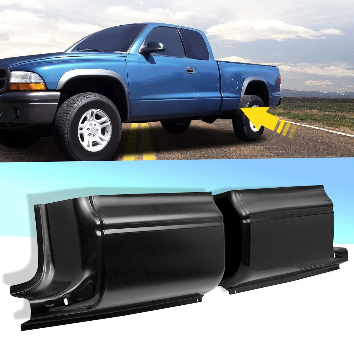 Steel Cab Corner Set (Left & Right) for 1997–2004 Dodge Dakota