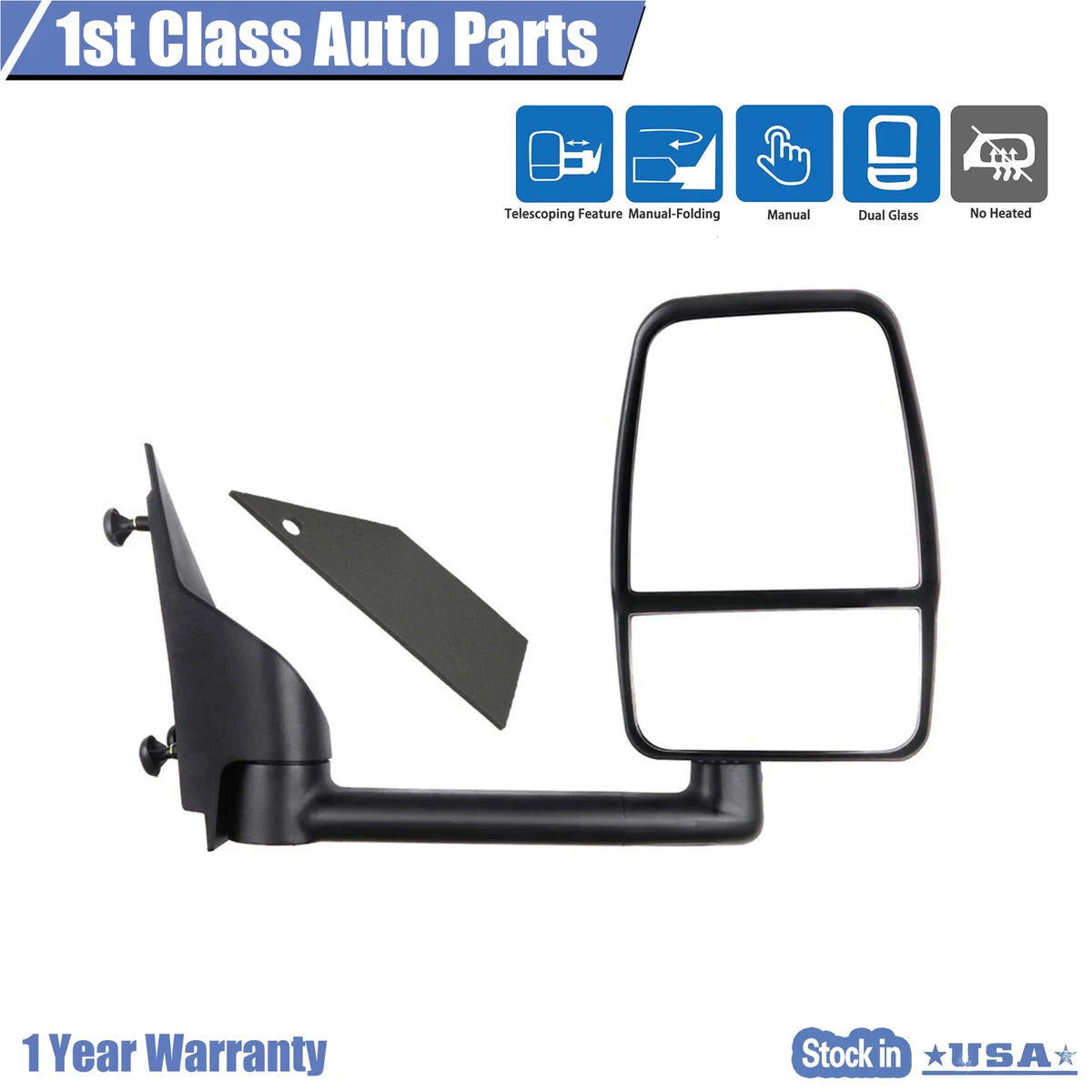 Right Manual Folding Mirror for Chevrolet Express 1500 GMC Savana (2003–2017)