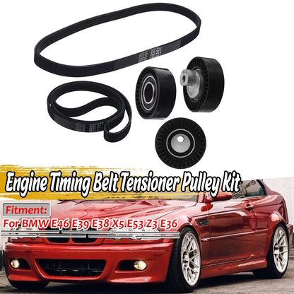 V-Ribbed Belts Set (2) for E46 E39 E38 X5 E53 Z3 E36 BMW