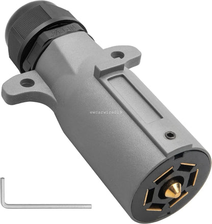 7 Pin Blade Round Trailer Connector for RV - Waterproof and Sealed