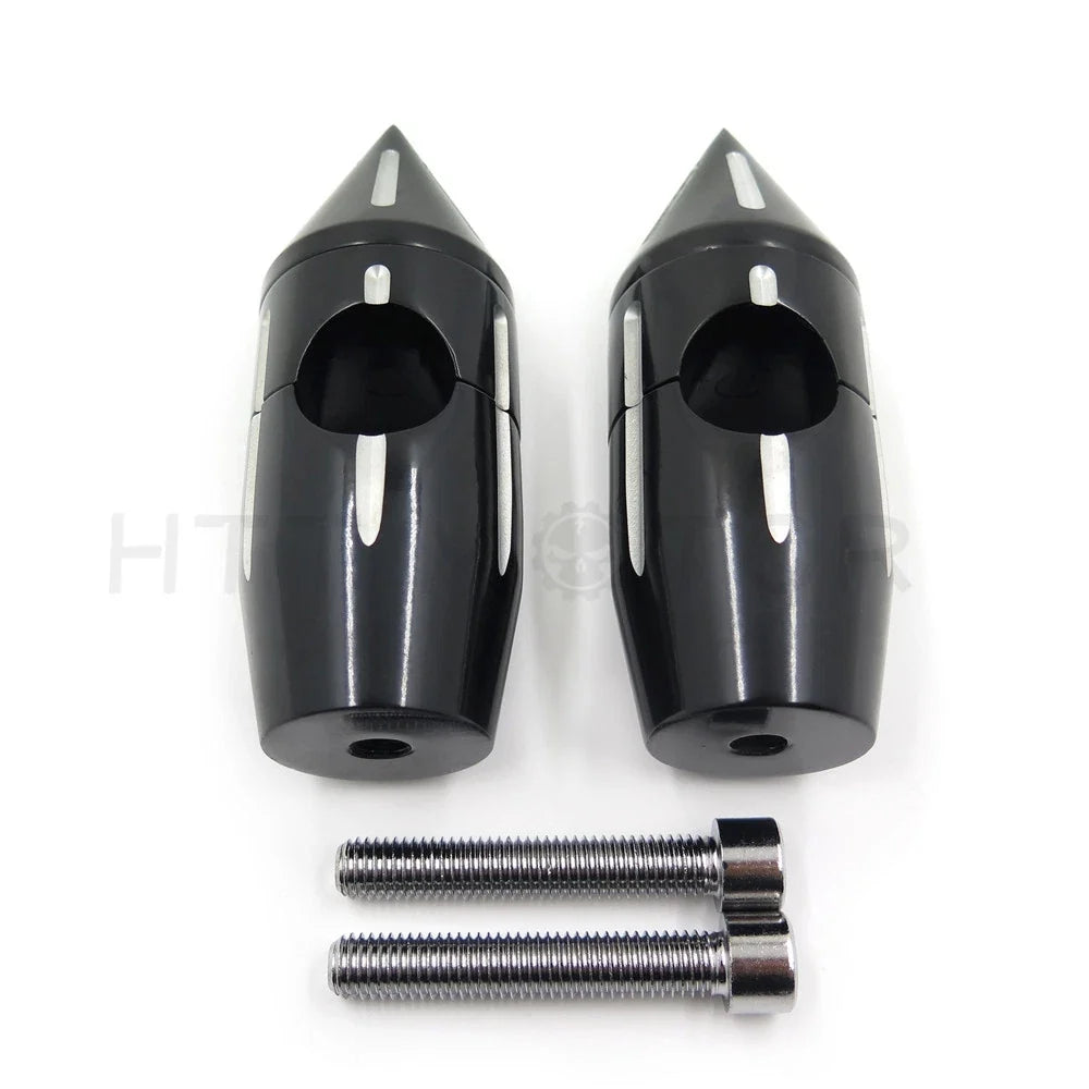 2 1/4" Black Spike Handlebar Risers for Harley Softail Dyna Sportster (Custom)
