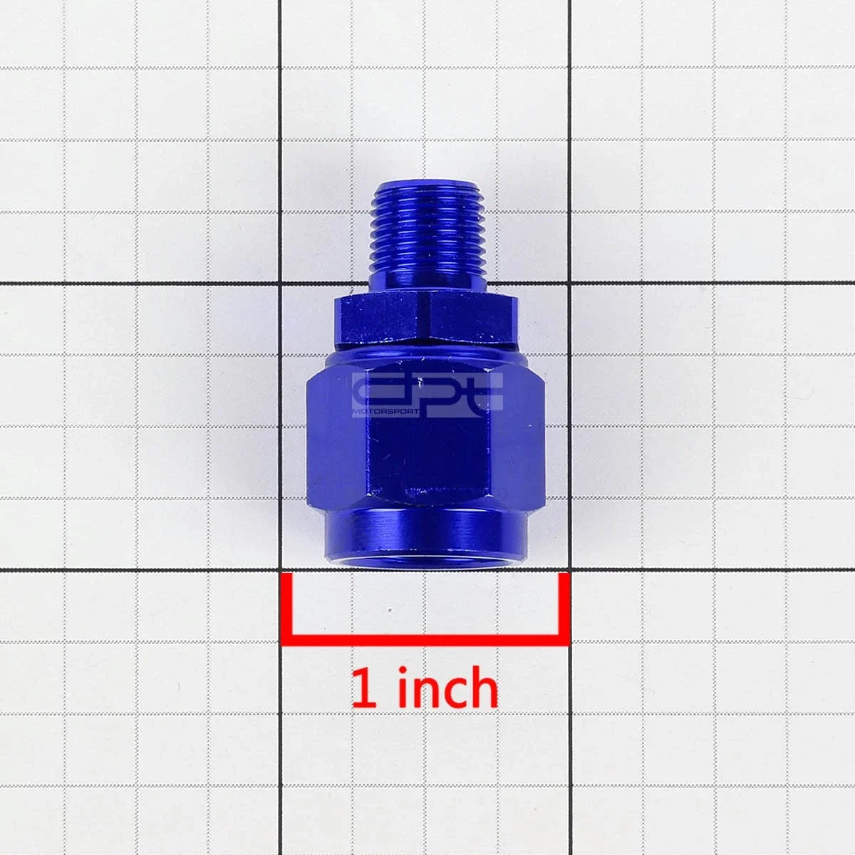 6-AN Female Flare to 1/8" NPT Male Blue Aluminum B-Nut Swivel Coupler Fitting