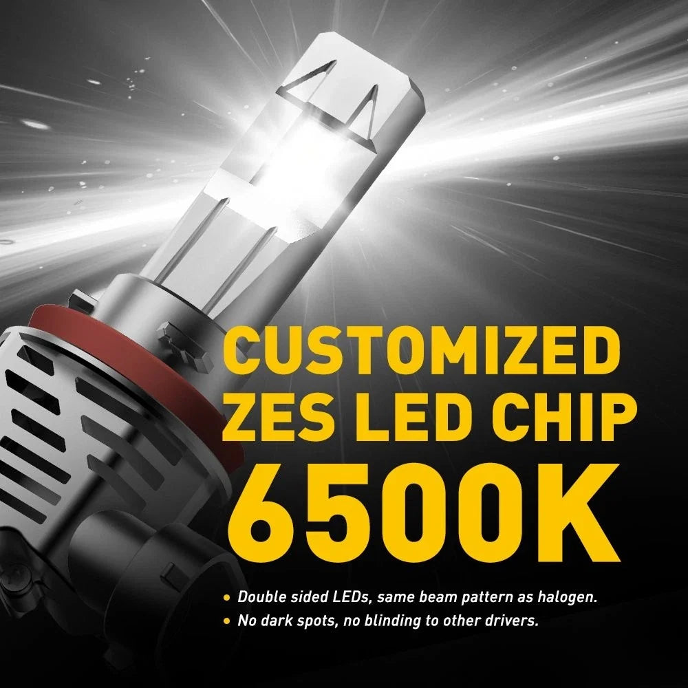 Set of 4 H8 H11 100W LED Headlight Bulbs 24000LM High Low Beam