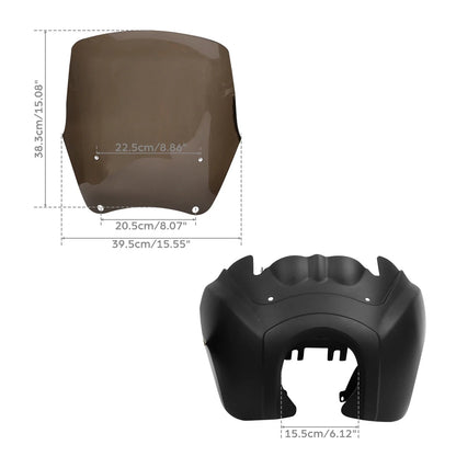 Front Upper Fairing with 15'' Windshield for Harley Dyna Low Rider (2006–2017)