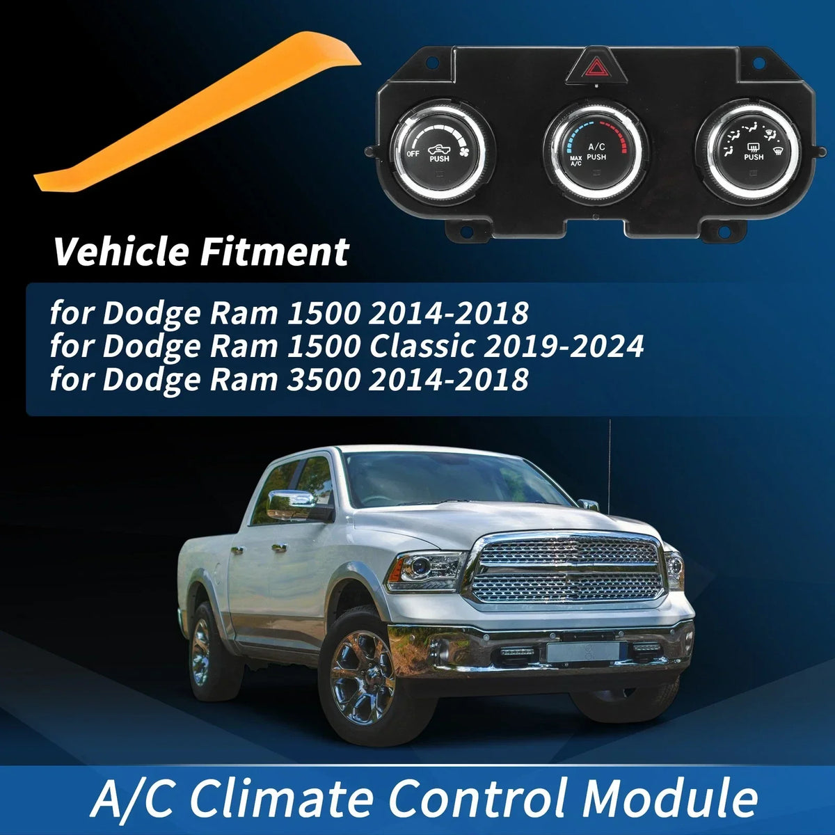 Heater A/C Climate Control Module for Dodge Ram 1500 2014-2018