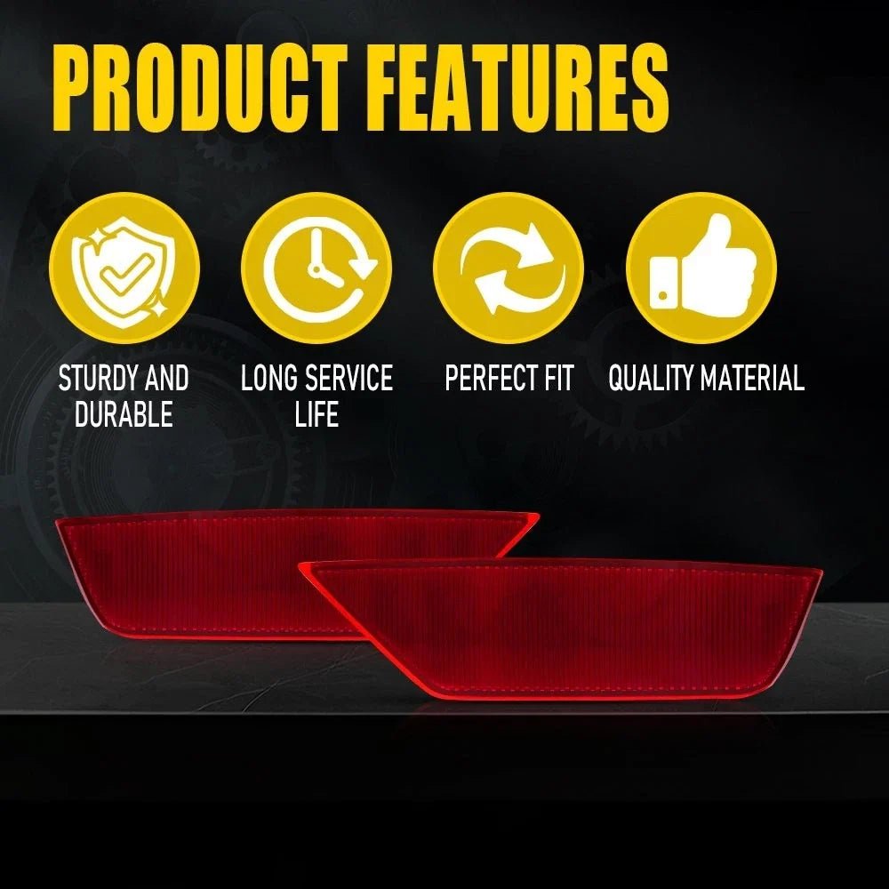 Pair Rear Bumper Reflector Light Lamp for Ford Escape (2013–2019)